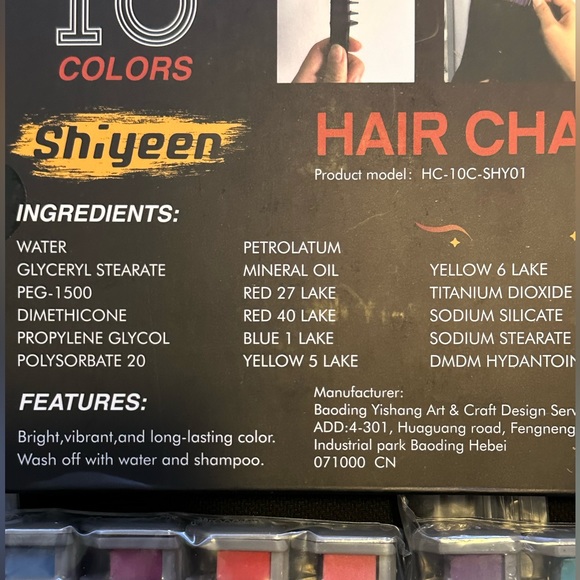 New - 10 Pc Temporary Hair Chalk Wax Combs for Kids, 10 Bright Washable Colors - Picture 6 of 15